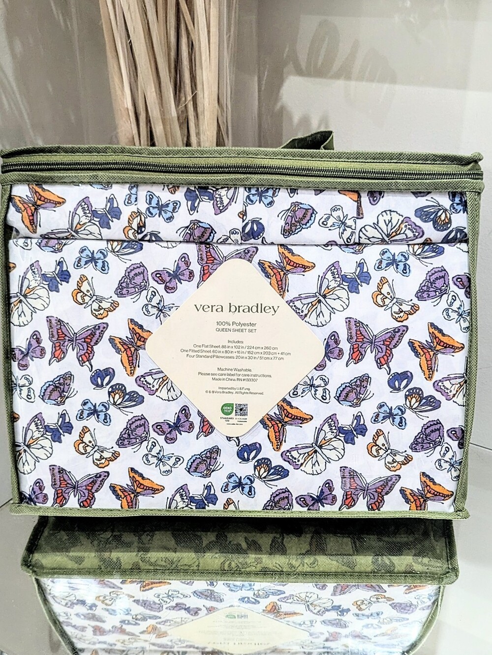 NEW VERA BRADLEY 6-Piece Bedding Sheet Set QUEEN Butterfly Bonus Pillowcases!